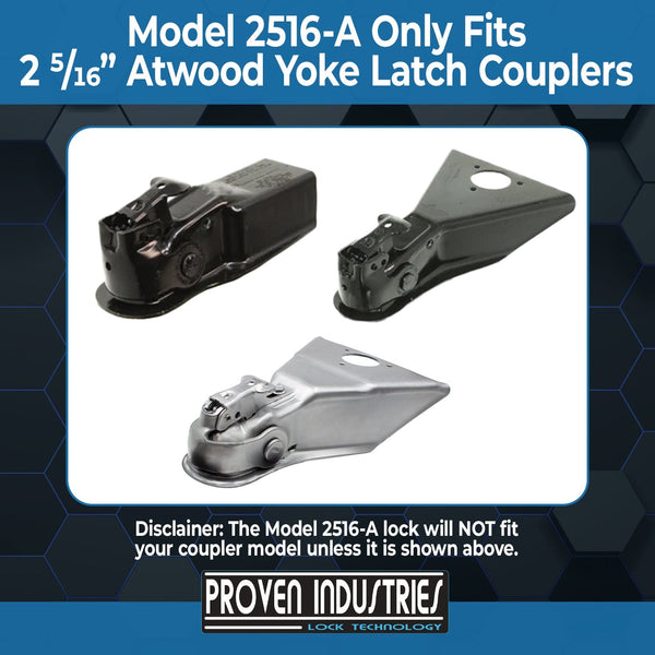 Model 2516-A 2 5/16'' Trailer Coupler Locks Proven Locks 
