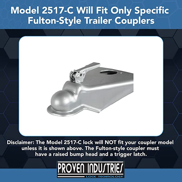 Model 2517-C 2 5/16'' Trailer Coupler Locks Proven Locks 