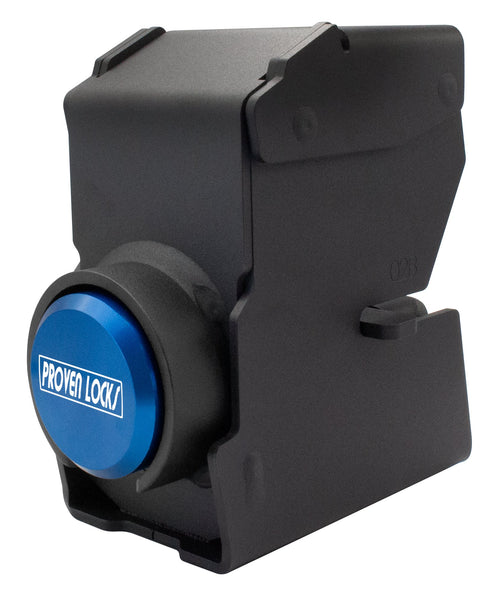 Model 2178-D 2'' Trailer Coupler Locks Proven Locks Blue (Billet 6061 Aluminum) Keyed Differently 