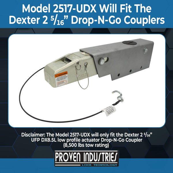 Model 2517-UDX for Dexter 2 5/16" Drop-N-Go Couplers 2 5/16'' Trailer Coupler Locks Proven Locks 