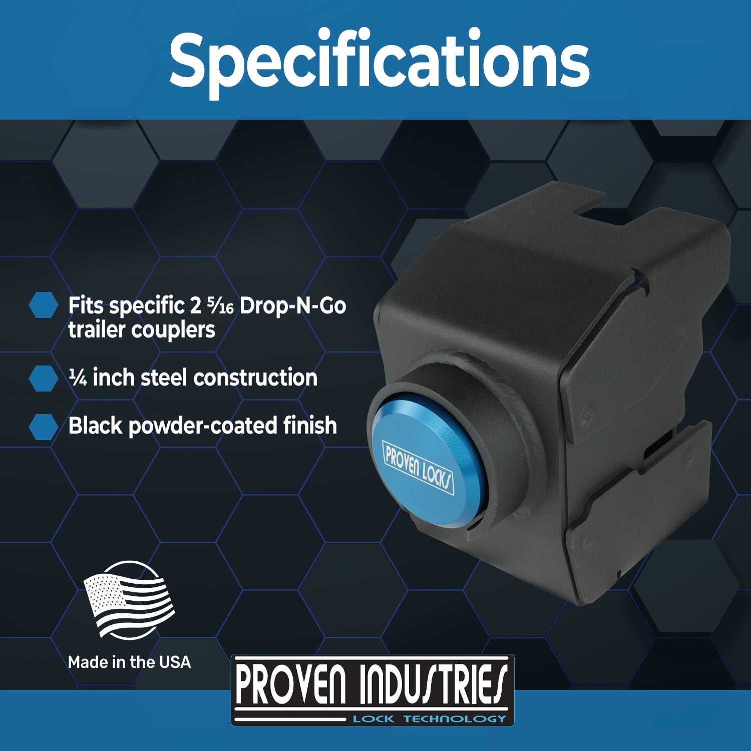 Model 2517-UDX for Dexter 2 5/16" Drop-N-Go Couplers 2 5/16'' Trailer Coupler Locks Proven Locks 