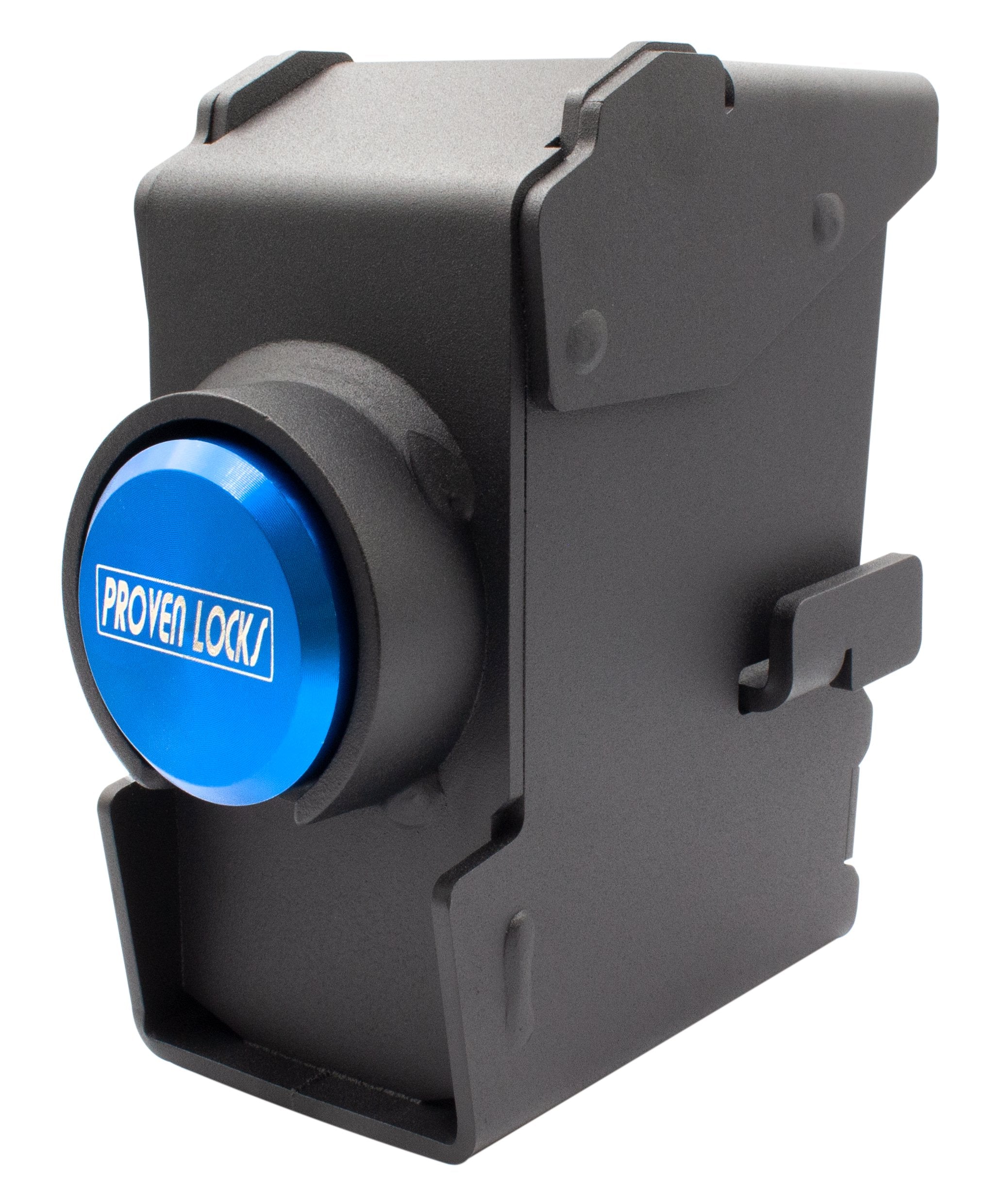 Model 2517-B1 2 5/16'' Trailer Coupler Locks Proven Locks Blue (Billet 6061 Aluminum) Keyed Differently 