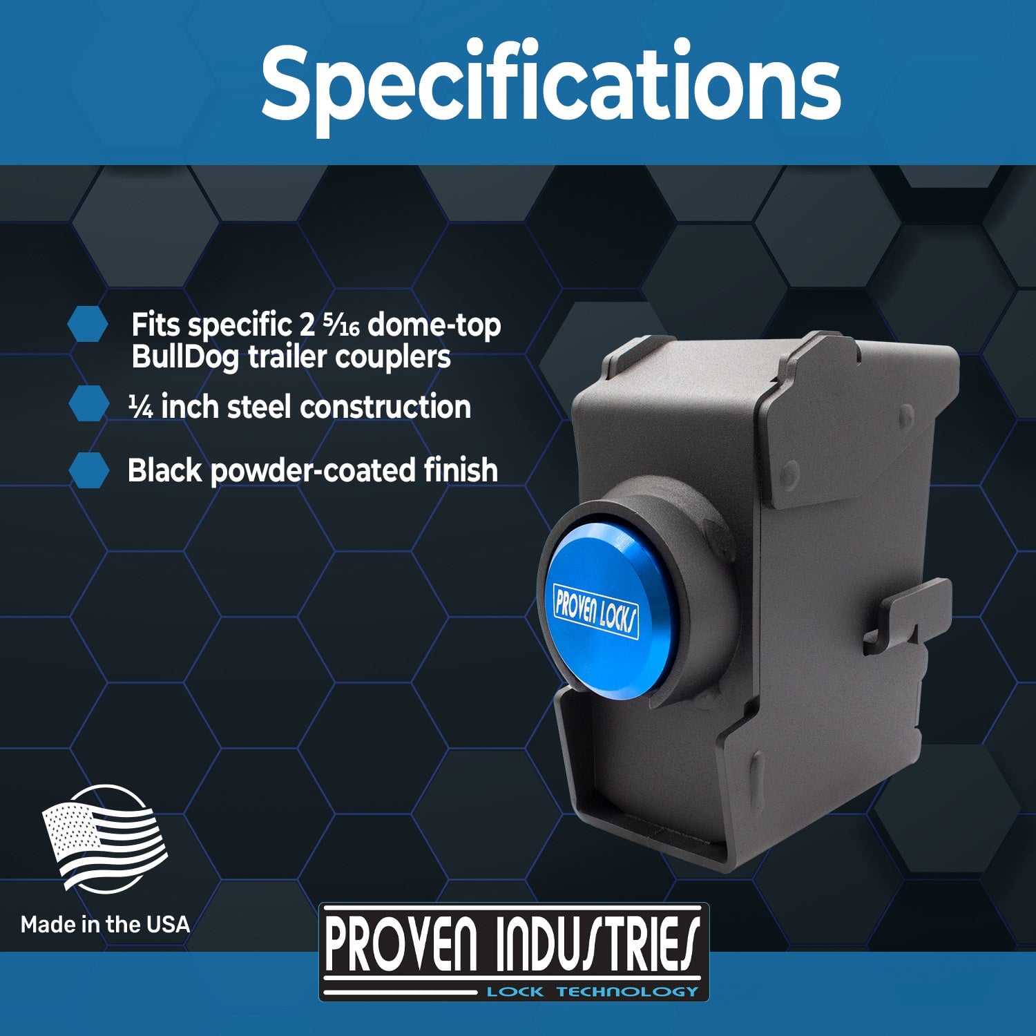 Model 2517-B1 2 5/16'' Trailer Coupler Locks Proven Locks 