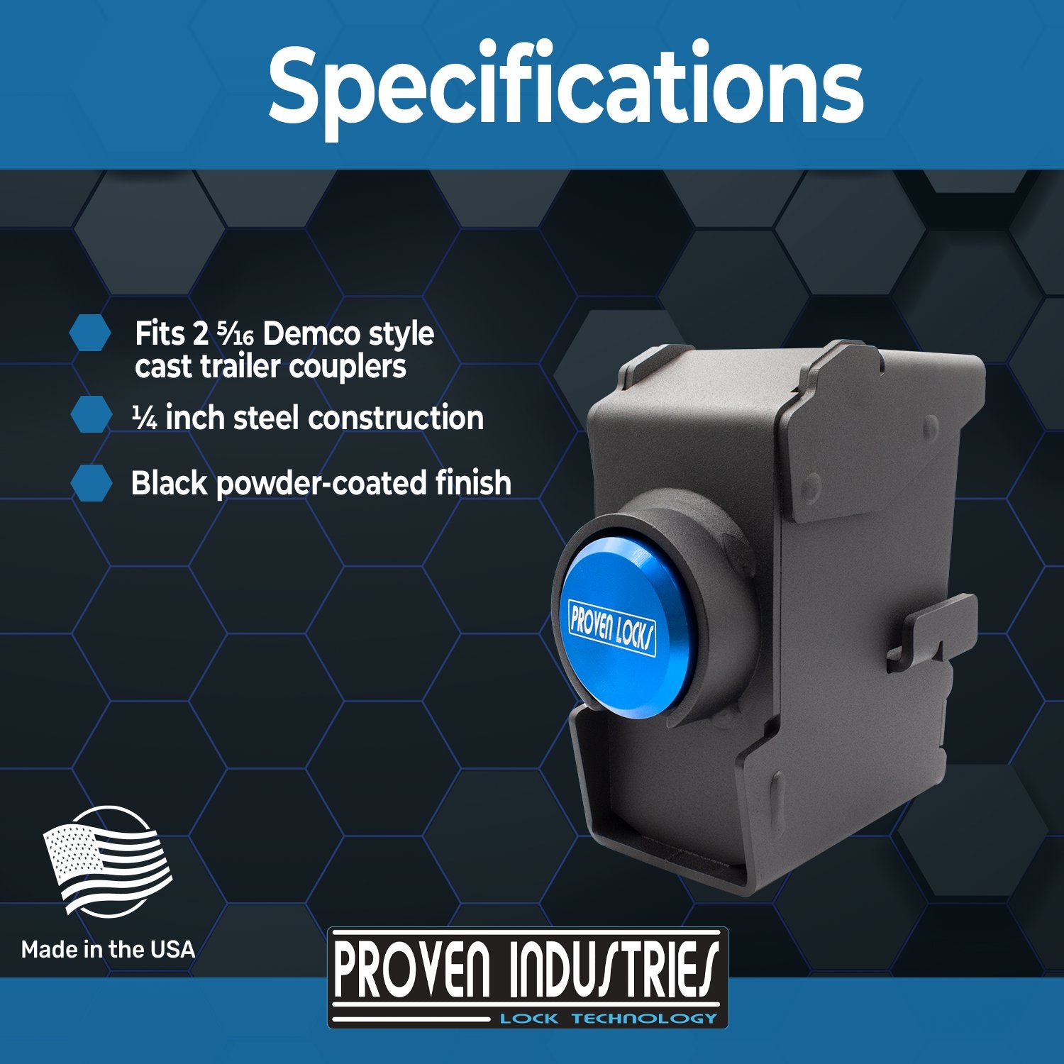 Model 2517-D1 2 5/16'' Trailer Coupler Locks Proven Locks 
