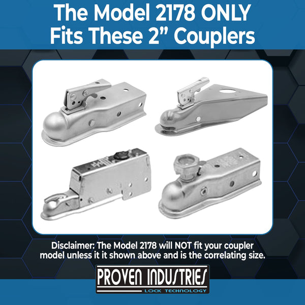 Model 2178 2'' Trailer Coupler Locks Proven Locks 