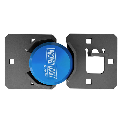 Hasp Kit (horizontal key) Puck Locks Proven Industries Blue (Billet 6061 Aluminum) Keyed Differently 