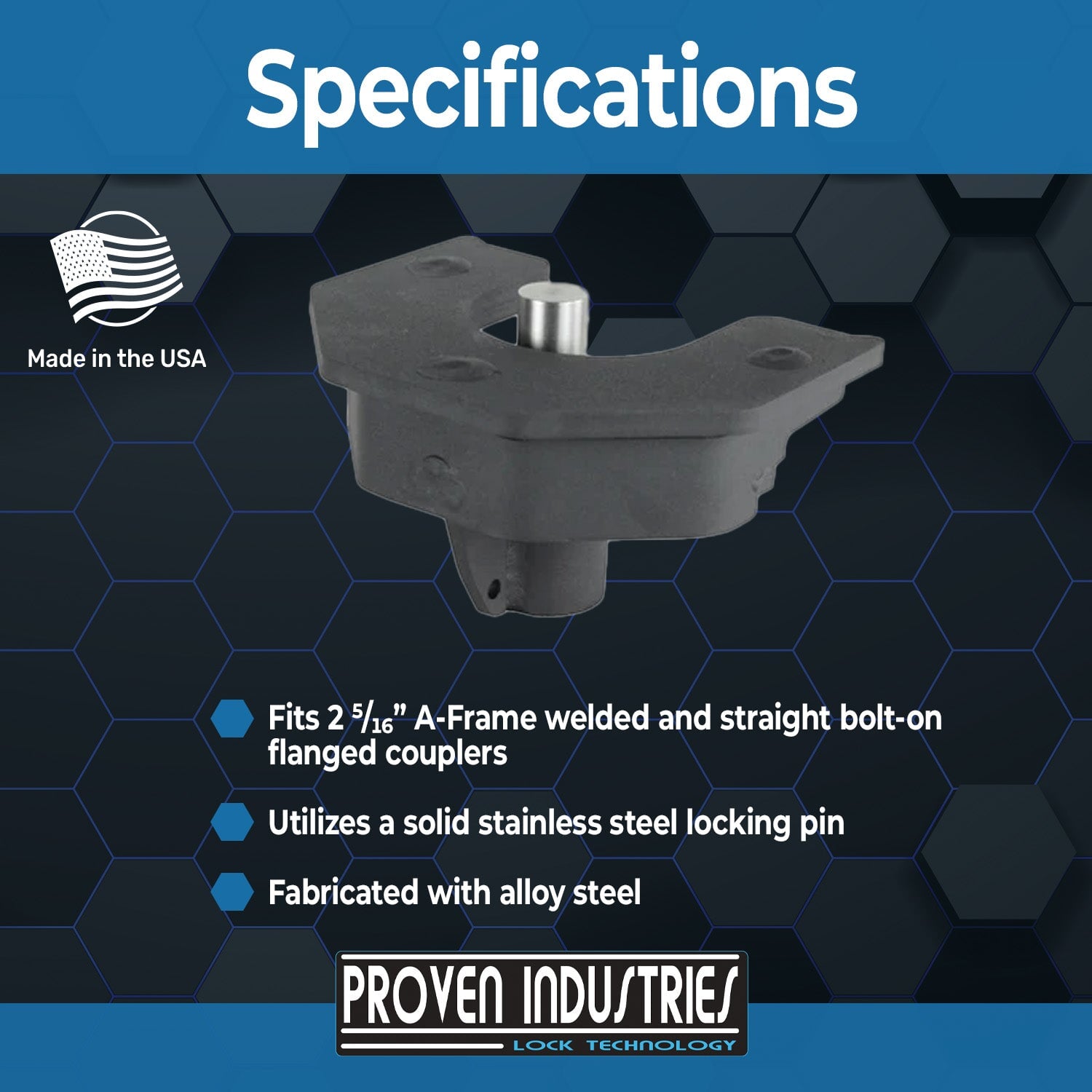 Model S251 2 5/16'' Trailer Coupler Locks Proven Industries 