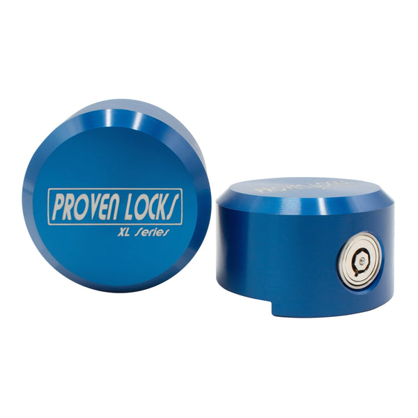 Model 400XL Puck Locks Proven Locks Blue (Billet 6061 Aluminum) Keyed Differently 