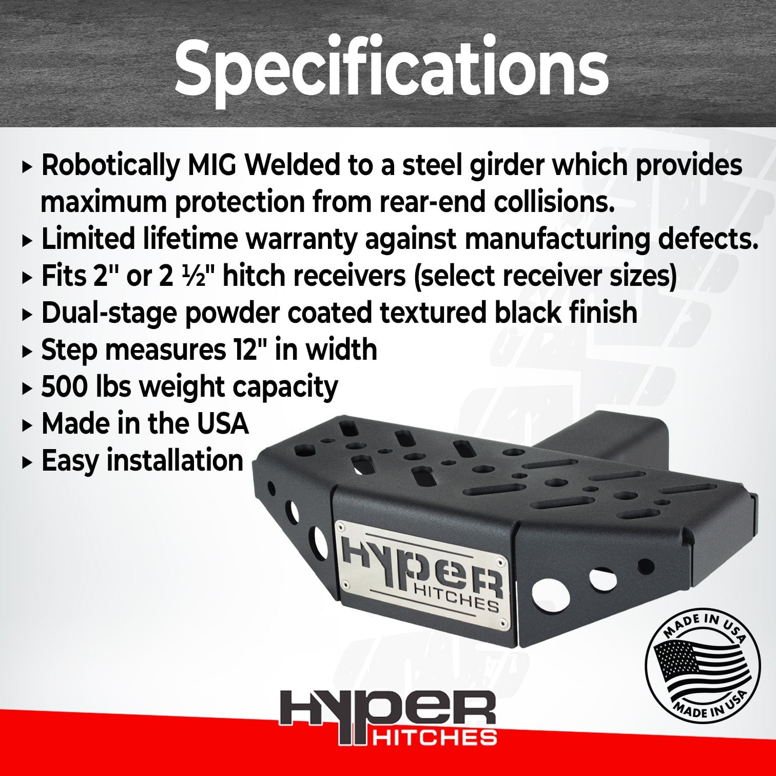 Hitch Step 12" Hitches Proven Locks 