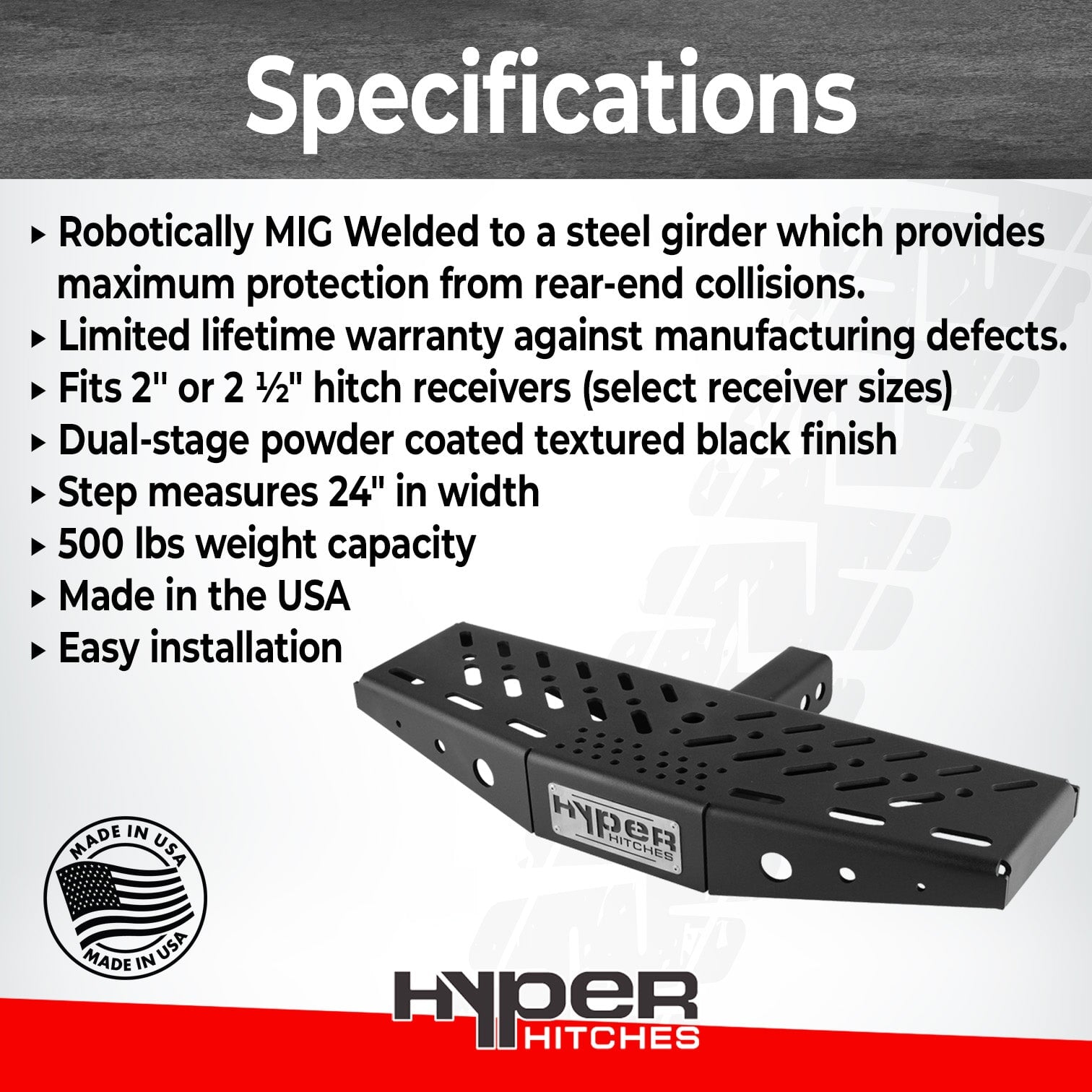 Hitch Step 24" Hitches Proven Locks 