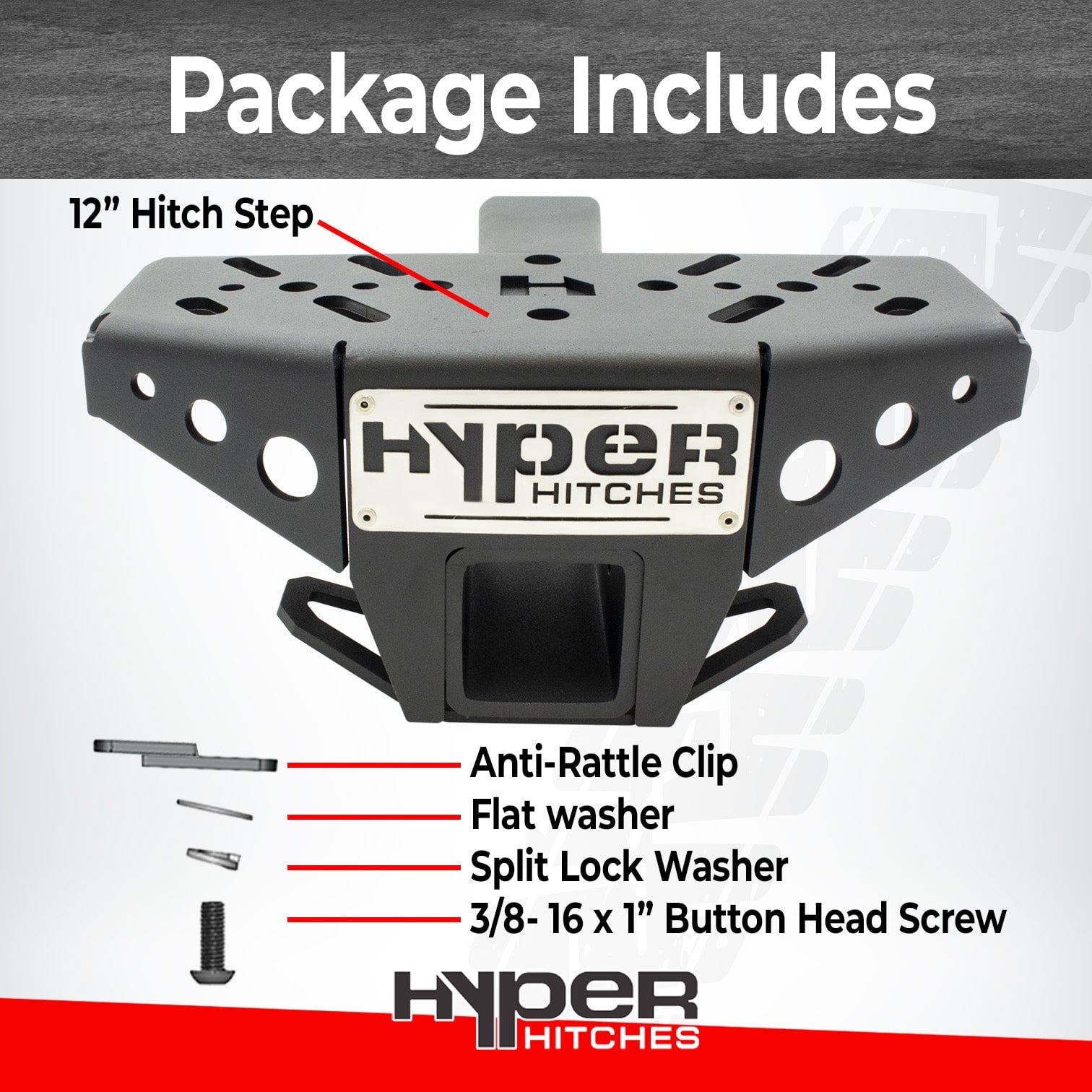 Hitch Step with Integrated Receiver Drop for 2" Hitch/ 12" Step Hitches Proven Locks 