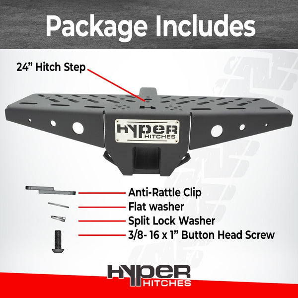 Hitch Step with Integrated Receiver Drop for 2" Hitch/ 24" Step Hitches Proven Locks 