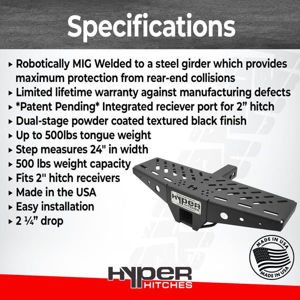Better Built Receiver Step Hitch Step with Integrated Receiver Drop for 2