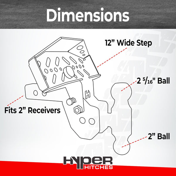 Dual-Ball Hitch Step Combo Hitches Proven Locks 