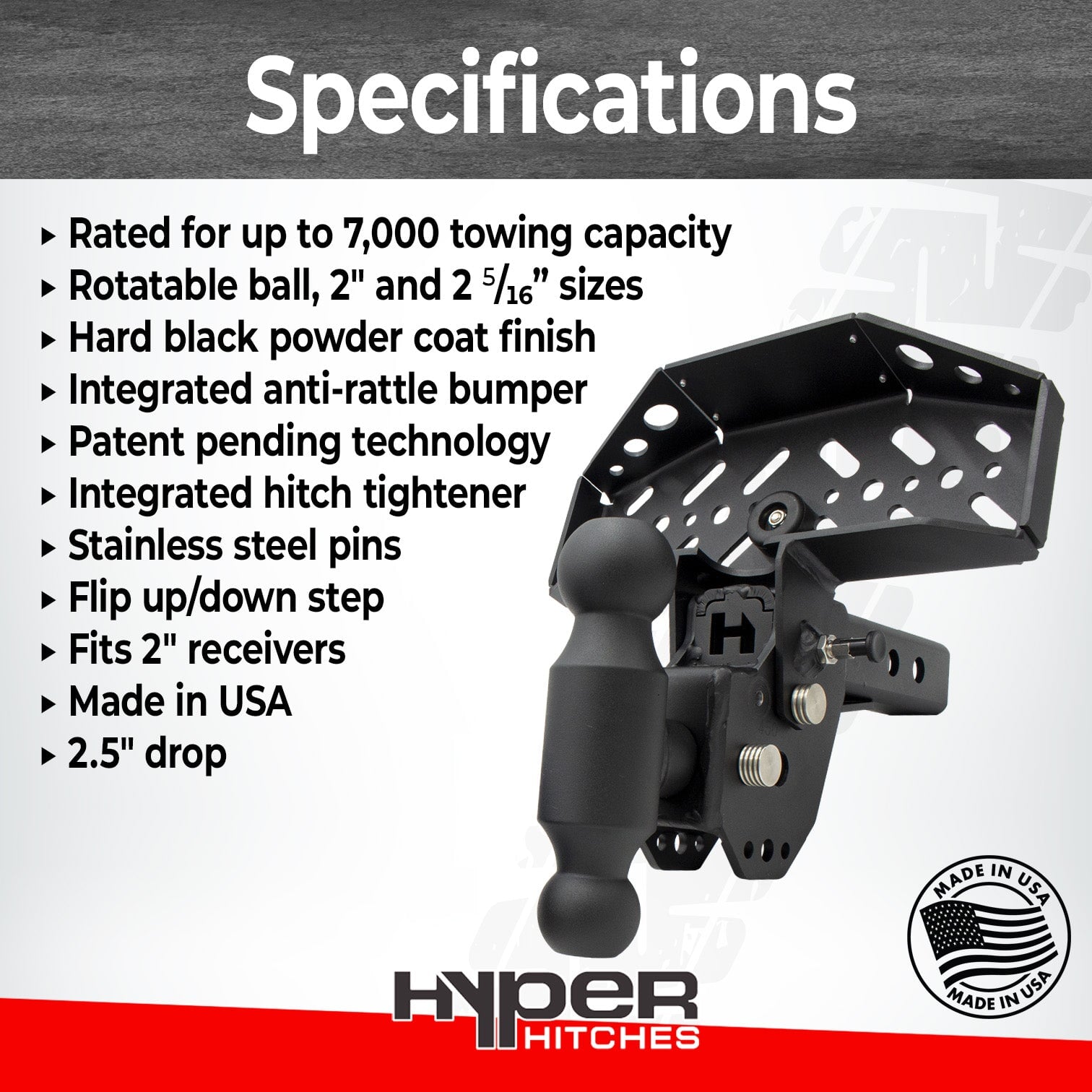 Dual-Ball Hitch Step Combo Hitches Proven Locks 