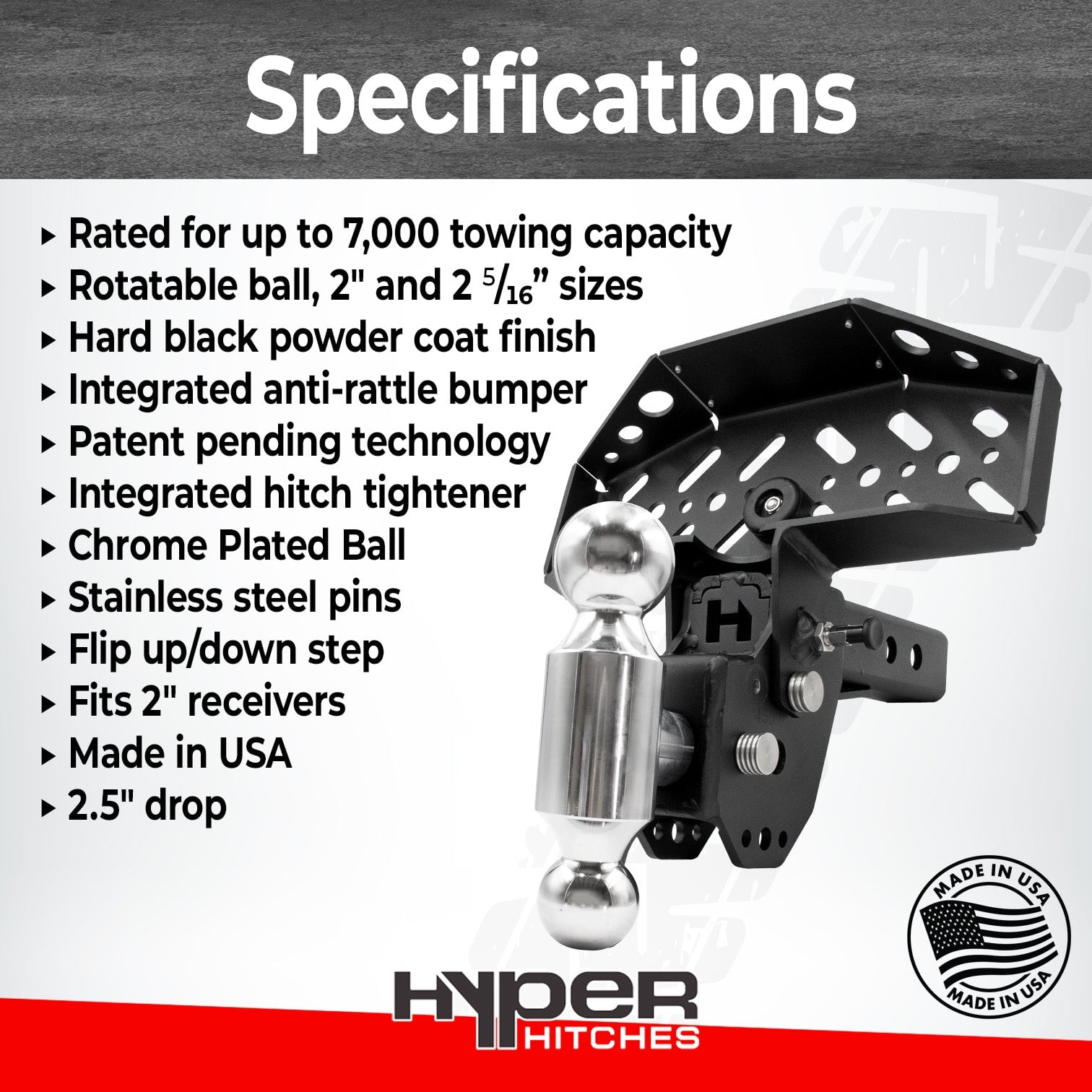 Dual-Ball Hitch Step Combo for 2" Receivers Hitches Proven Locks 