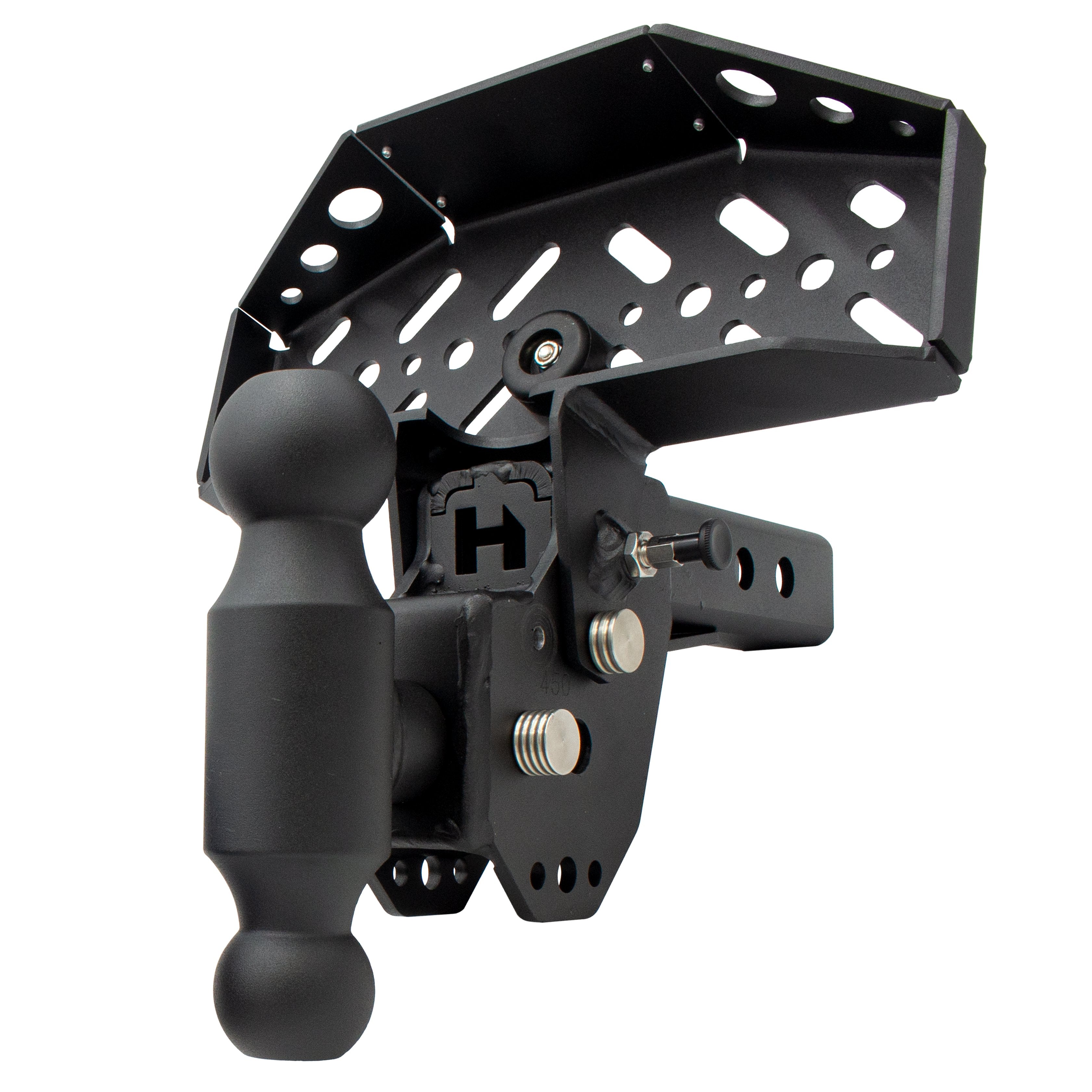 Dual-Ball Hitch Step Combo for 2" Receivers Hitches Proven Locks Black Powder Coat 2-Inch 