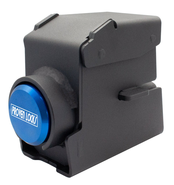 Model 2516-B 2 5/16'' Trailer Coupler Locks Proven Locks Blue (Billet 6061 Aluminum) Keyed Differently 