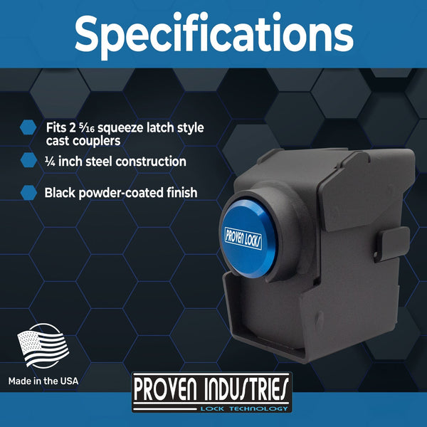 Model 2516-B2 2 5/16'' Trailer Coupler Locks Proven Locks 