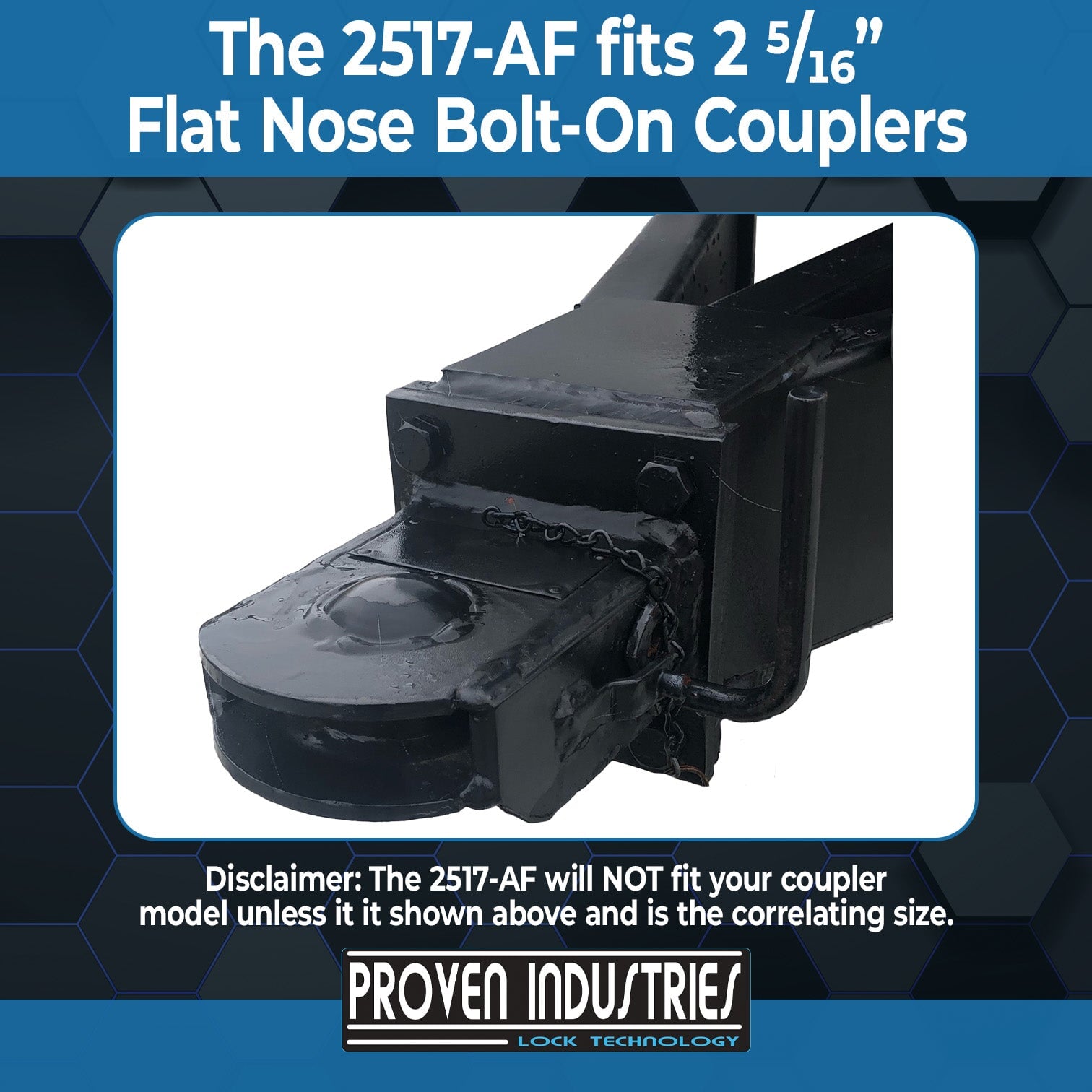 Model 2517-AF for Atwood Flat Nose Bolt-on Couplers 2 5/16'' Trailer Coupler Locks Proven Locks 
