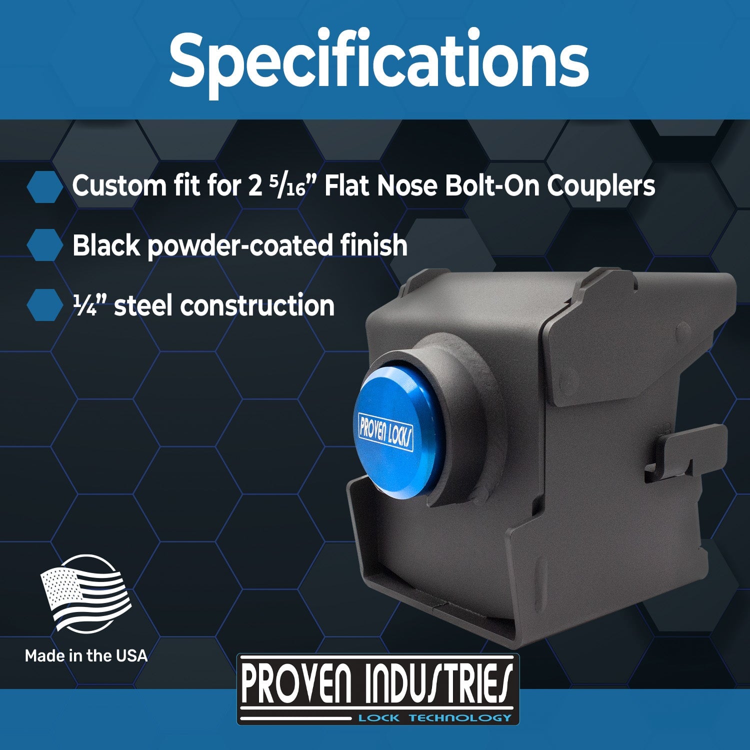 Model 2517-AF for Atwood Flat Nose Bolt-on Couplers 2 5/16'' Trailer Coupler Locks Proven Locks 