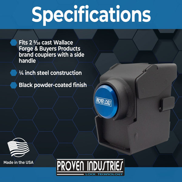 Model 2517-W For Wallace Forge and Buyers Products Couplers(with side handle) 2 5/16'' Trailer Coupler Locks Proven Locks 