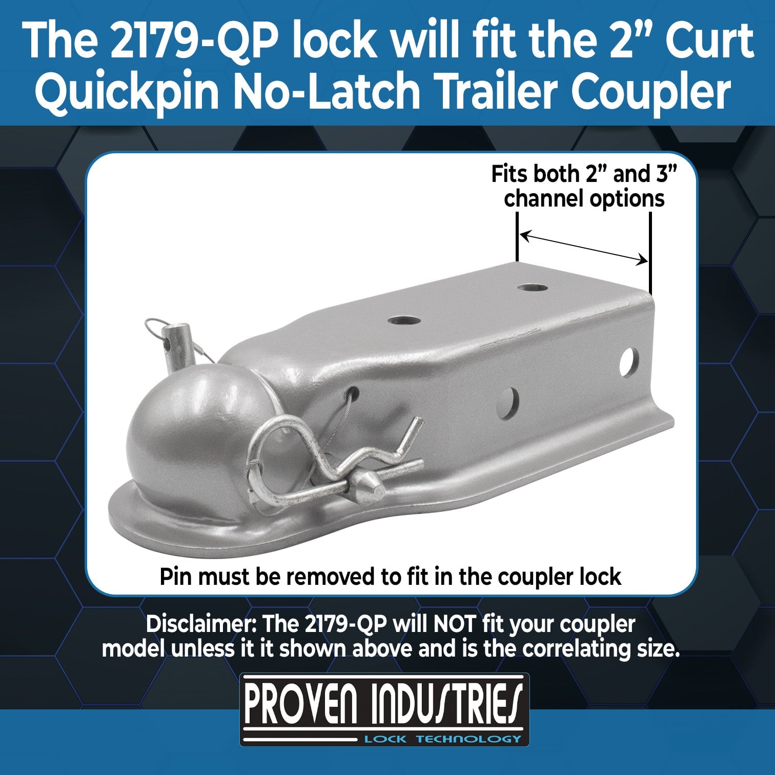 Model 2179-QP 2'' Trailer Coupler Locks Proven Locks 