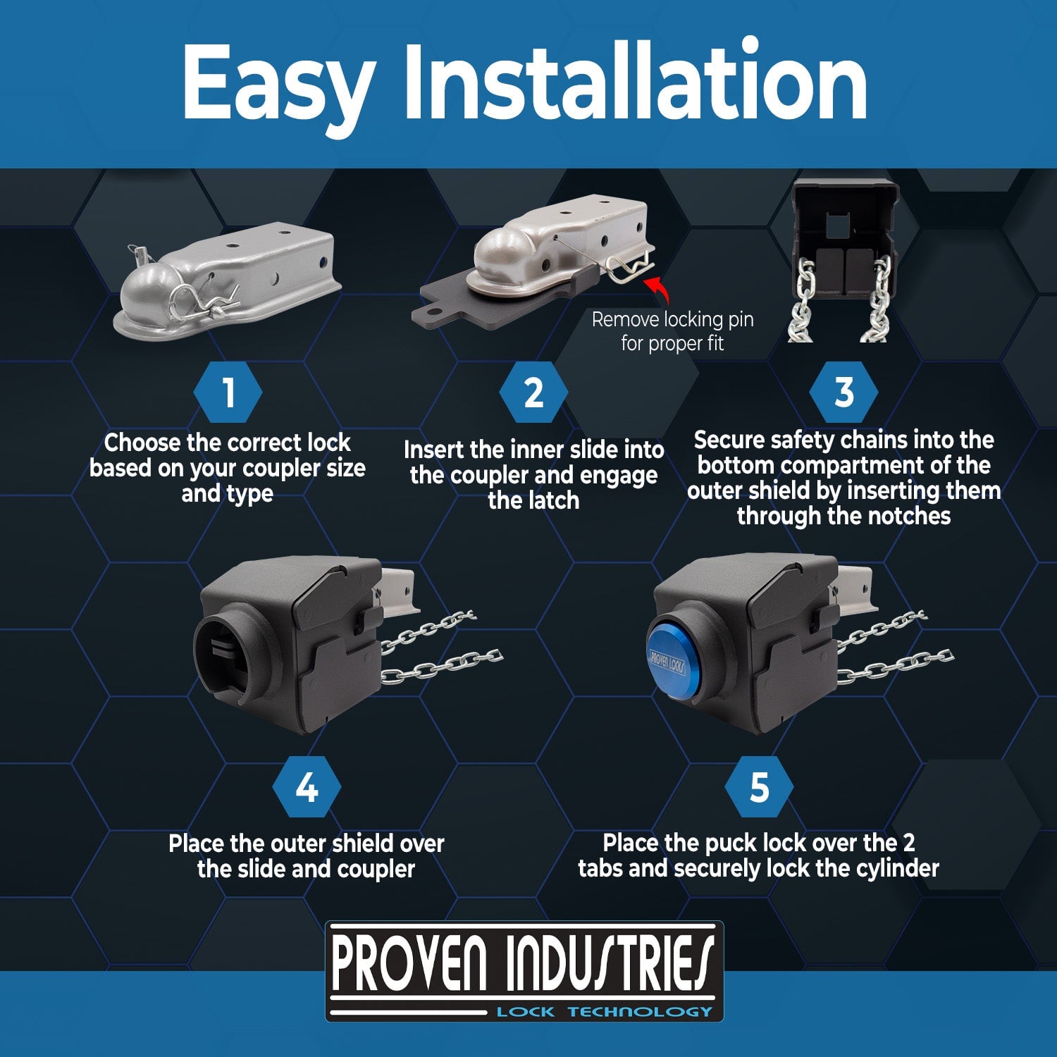 Model 2179-QP 2'' Trailer Coupler Locks Proven Locks 