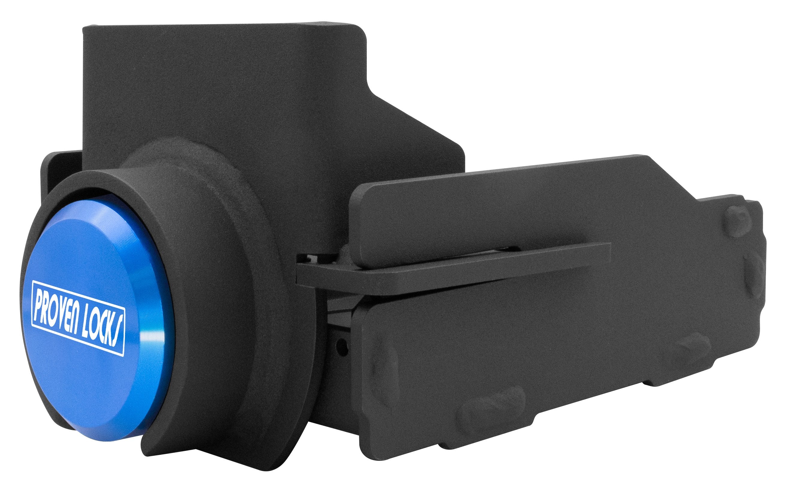 Model GRSL-2530 for Gooseneck Ram Self Latch couplers Proven Industries Blue (Billet 6061 Aluminum) Keyed Differently 