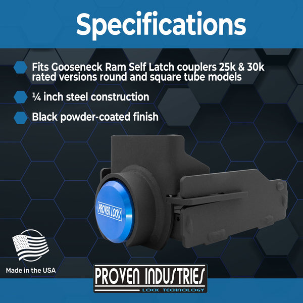 Model GRSL-2530 for Gooseneck Ram Self Latch couplers Proven Industries 