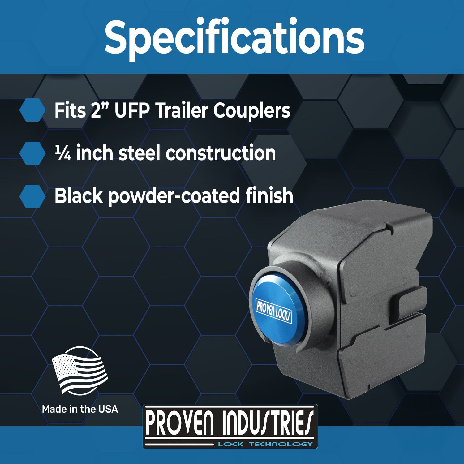 Model 2178-U 2'' Trailer Coupler Locks Proven Locks 