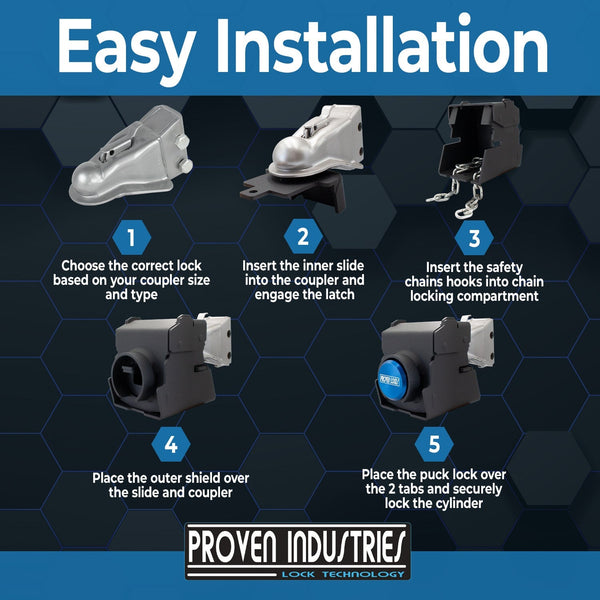 Model 2516 2 5/16'' Trailer Coupler Locks Proven Locks 
