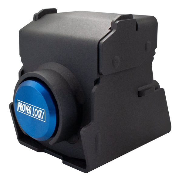 Model 2516 2 5/16'' Trailer Coupler Locks Proven Locks NEW (SQUARE) Blue (Billet 6061 Aluminum) Keyed Differently