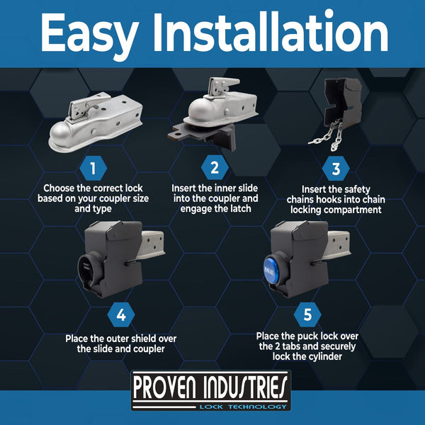 Model 2178 2'' Trailer Coupler Locks Proven Locks 