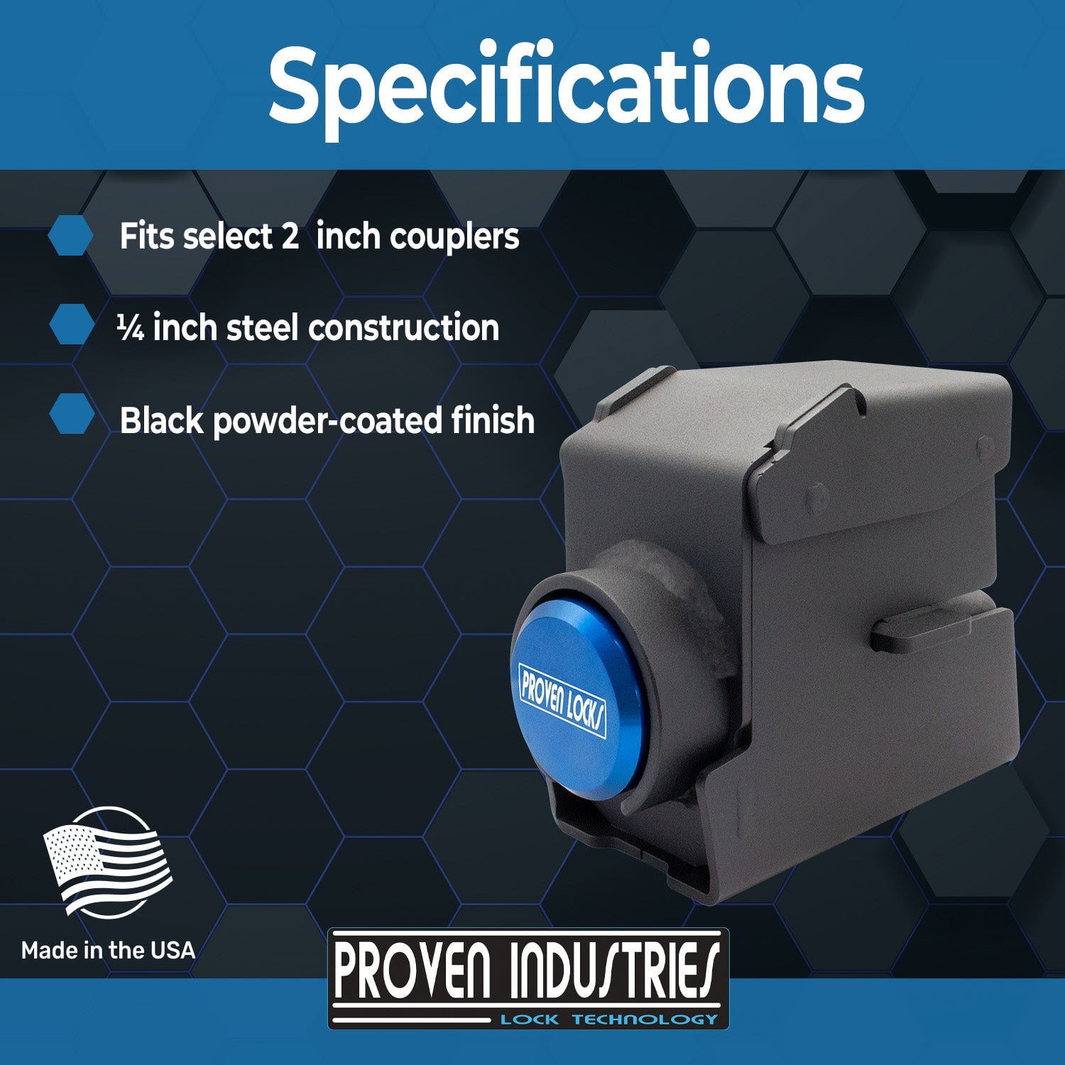 Model 2178-B 2'' Trailer Coupler Locks Proven Locks 