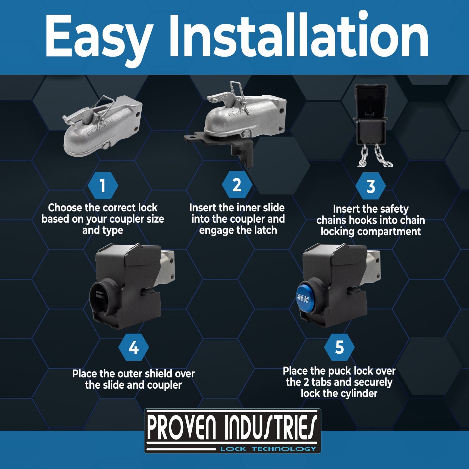 Model 4516-L For Wallace Forge and Buyers Products Couplers 2 5/16'' Trailer Coupler Locks Proven Locks 