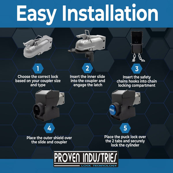 Model 4516-L For Wallace Forge and Buyers Products Couplers 2 5/16'' Trailer Coupler Locks Proven Locks 