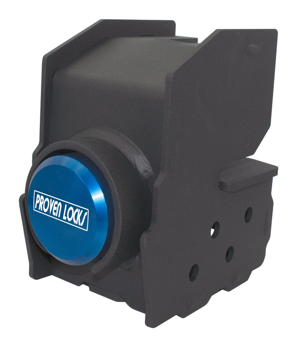 Model 4516-L For Wallace Forge and Buyers Products Couplers 2 5/16'' Trailer Coupler Locks Proven Locks Blue (Billet 6061 Aluminum) Keyed Differently 