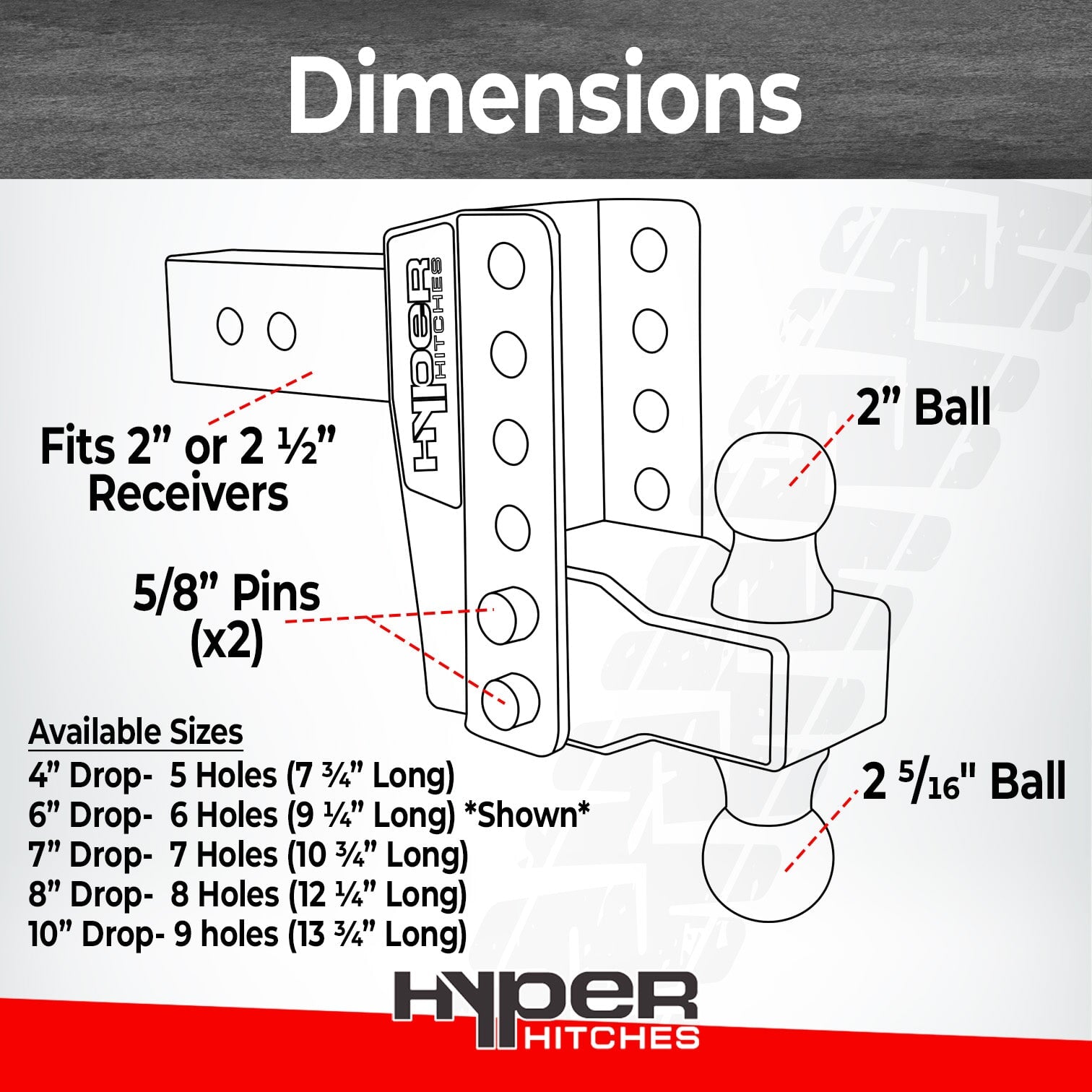 HHA300 2" Receiver Drop Hitch Hitches Proven Industries 