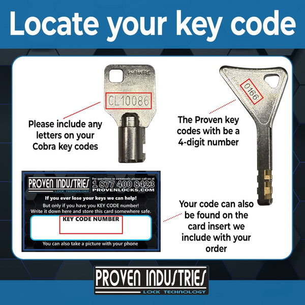 Key Core Number Replacement Keys | Set of 2 | Proven Industries