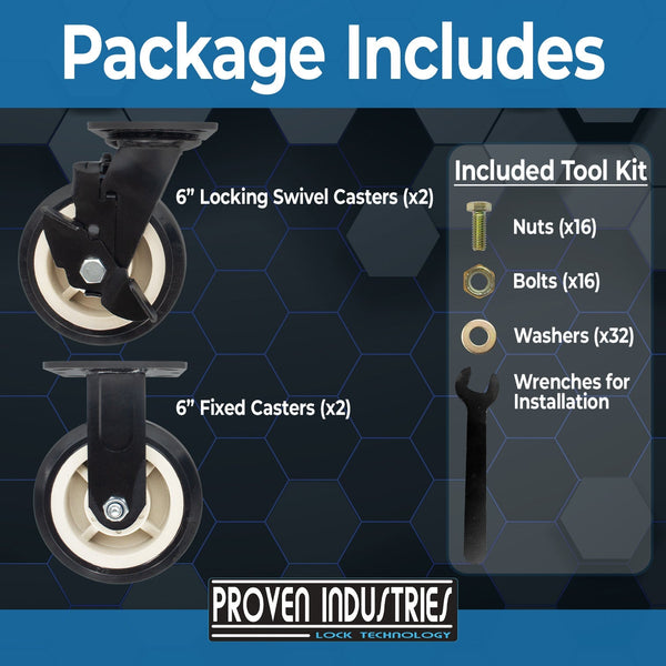 JB-CK6 Heavy-Duty 6" Caster Kit for Job Boxes Job Site Boxes Proven Industries 