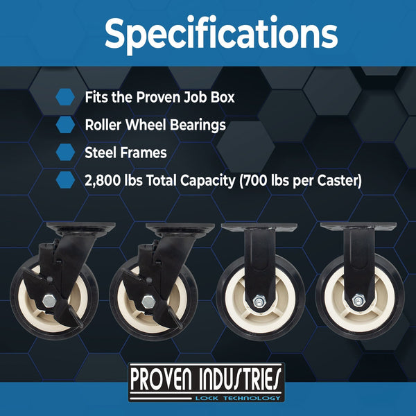 JB-CK6 Heavy-Duty 6" Caster Kit for Job Boxes Job Site Boxes Proven Industries 