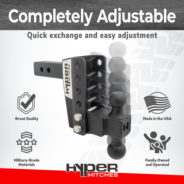 HHM355 2.5" Receiver Drop Hitch Hitches Proven Locks 