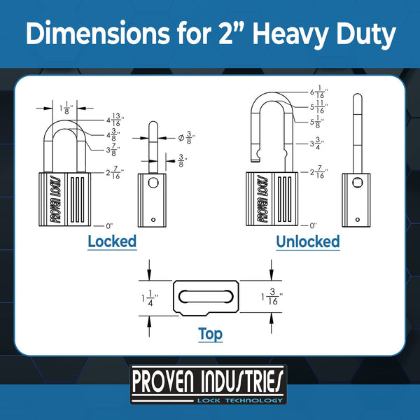 Heavy Duty Padlock-3/8" (10mm) Shackle other locks Proven Locks 