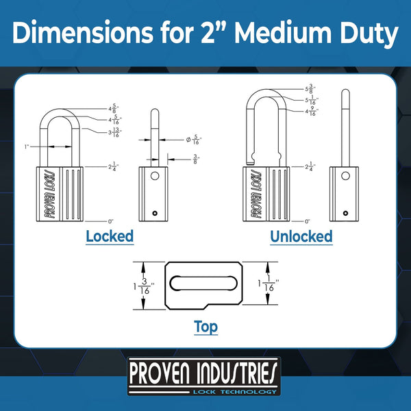 Medium Duty Padlock-5/16" (8mm) Shackle other locks Proven Locks 