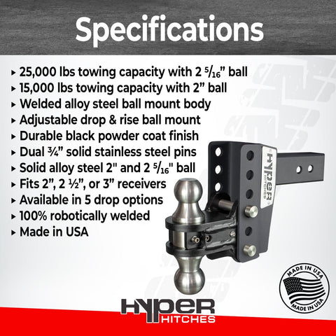 HHS250 2" Receiver Drop Hitch