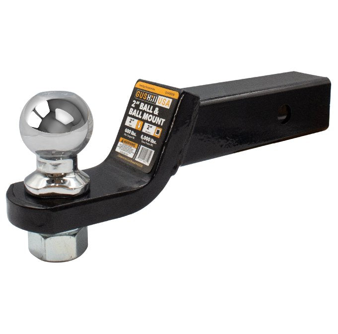GusHillUSA Ball Mount with Ball Included-For 2" Receivers Hitches Proven Locks 2"-6K lbs 2" 
