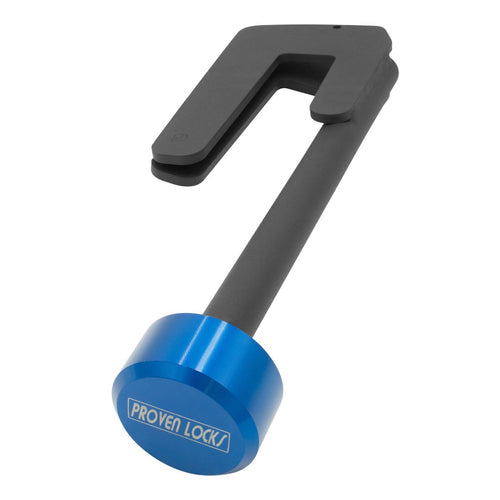 Wheel Lock Model WL-200 Proven Locks Short (Less than 8 1/2") Typically 14" Rims or Smaller Blue(Billet 6061 Aluminum) Keyed Differently