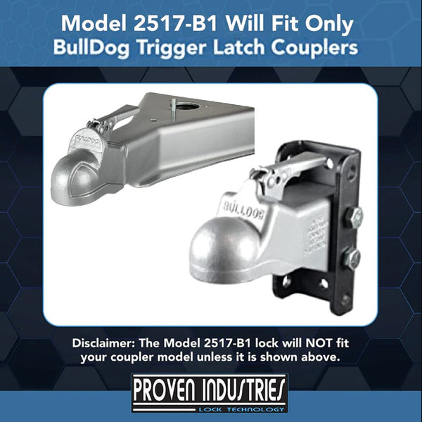 Model 2517-B1 2 5/16'' Trailer Coupler Locks Proven Locks 