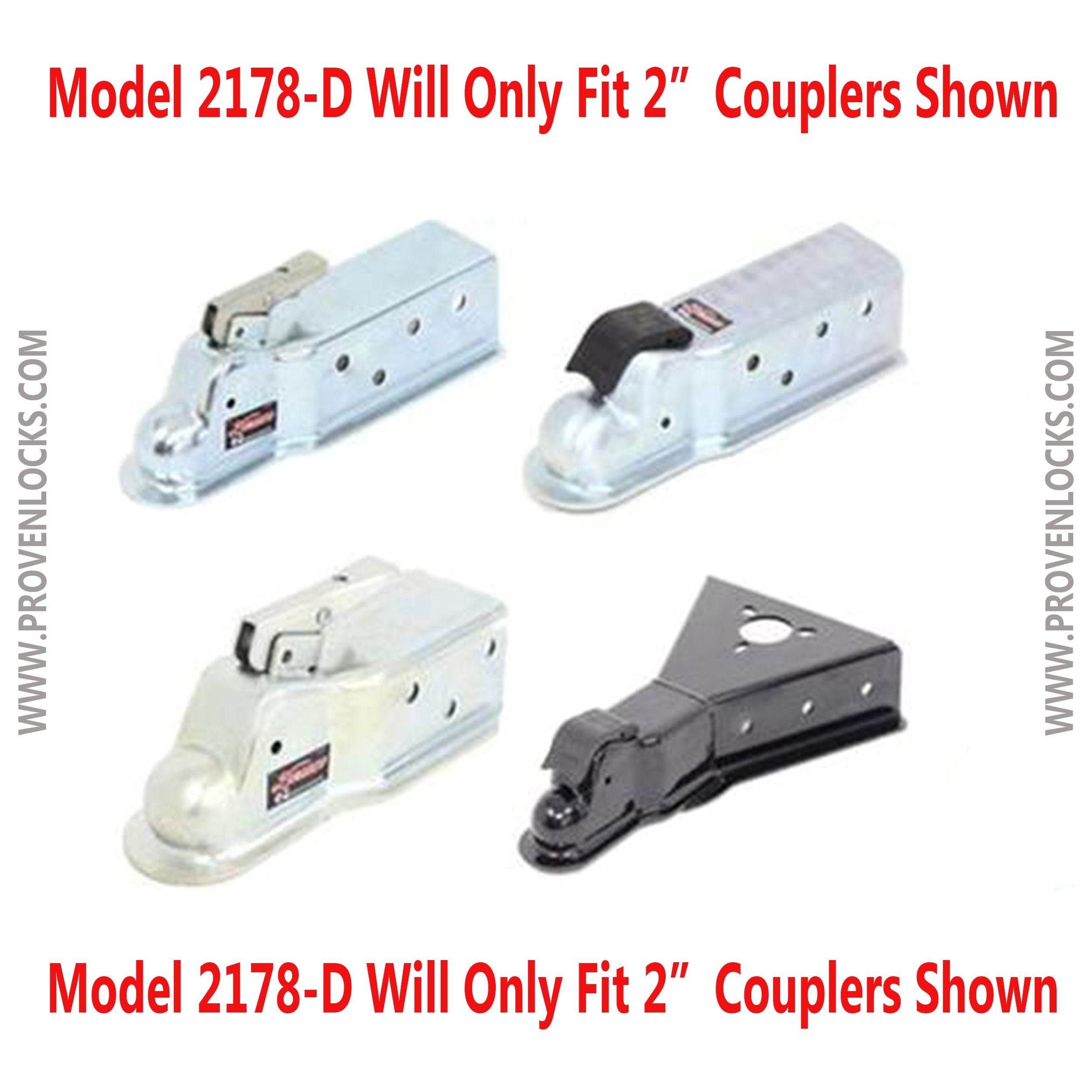 Model 2178-D 2'' Trailer Coupler Locks Proven Locks 